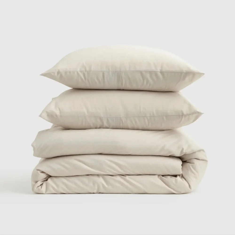 Quince Cotton & Cashmere Duvet Cover Natural Set! Full/ Queen (832)